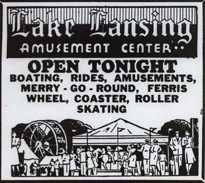 Lake Lansing Amusement Park - News Ad - From Rg